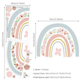 Removable Eco-friendly Floral Rainbow Wall Stickers - Fansee Australia
