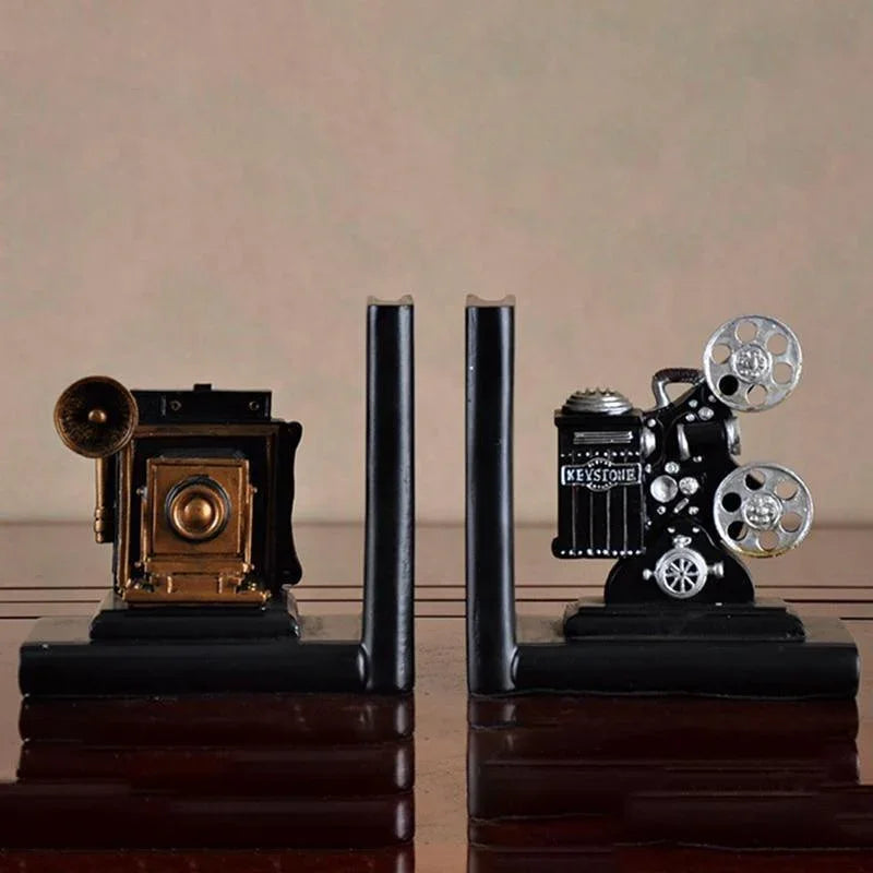 Retro Style Camera and Film Projector Bookend - Fansee Australia