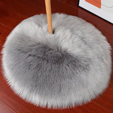 Round Shaggy Faux Fur Sheepskin Rug (120cm) - Fansee Australia