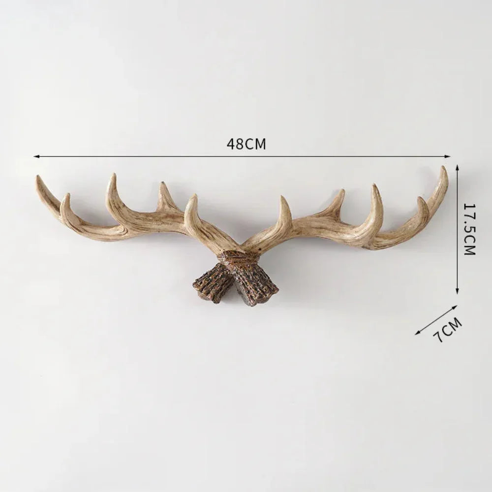 Rustic resin antler wall hook, wall-mounted, artisan home decor from Fansee Australia