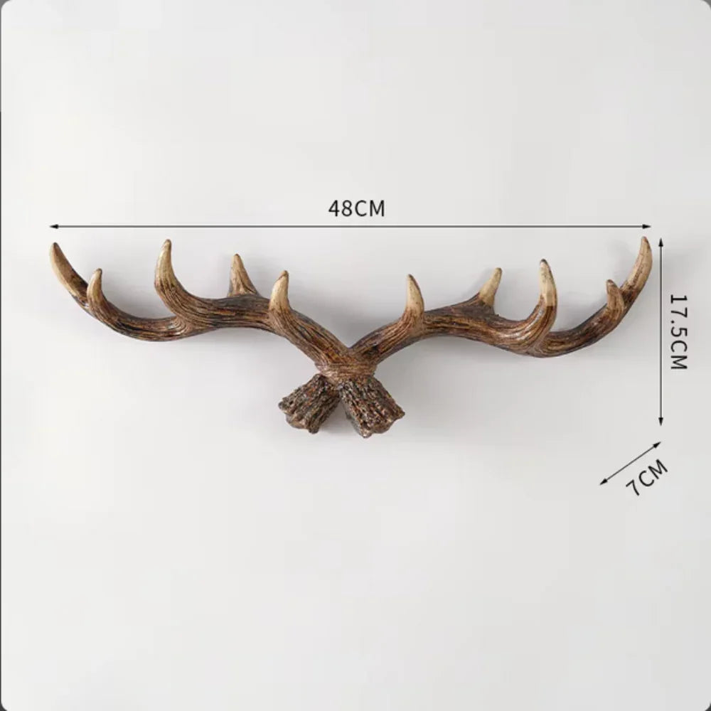 Decorative resin antler wall hook with rustic finish, unique artisan home decor from Fansee Australia