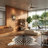 Safari Luxe: Large Faux Zebra Print Suede-Back Rug