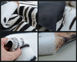 Safari Luxe: Large Faux Zebra Print Suede-Back Rug