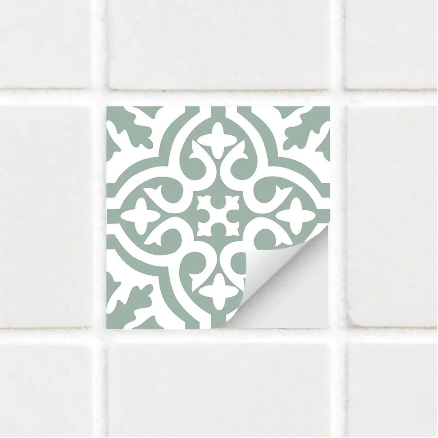 Sage Vintage Style Textured Vinyl Self-Adhesive Tiles Decals - Fansee Australia
