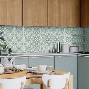 Sage Vintage Style Textured Vinyl Self-Adhesive Tiles Decals - Fansee Australia
