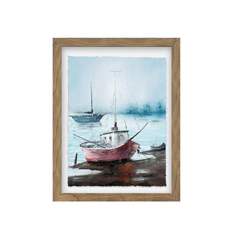 Sea And Boat Framed Wall Art - 2 Pcs Set (50x70cm) - Fansee Australia