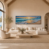 Serene Tide – Panoramic Sunset Beach Wall Print (50x150cm) - Fansee Australia