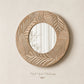 Solstice Carved Wood Round Wall Mirror – Natural Artisan Frame
