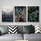 Spectacular Forest, Mountain, Lake, Deer Canvas Prints (60x90cm) - Fansee Australia