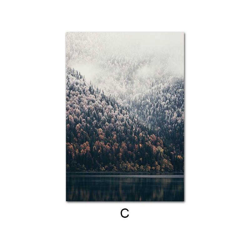 Spectacular Forest, Mountain, Lake, Deer Canvas Wall Art Prints (60x90cm) - Fansee Australia