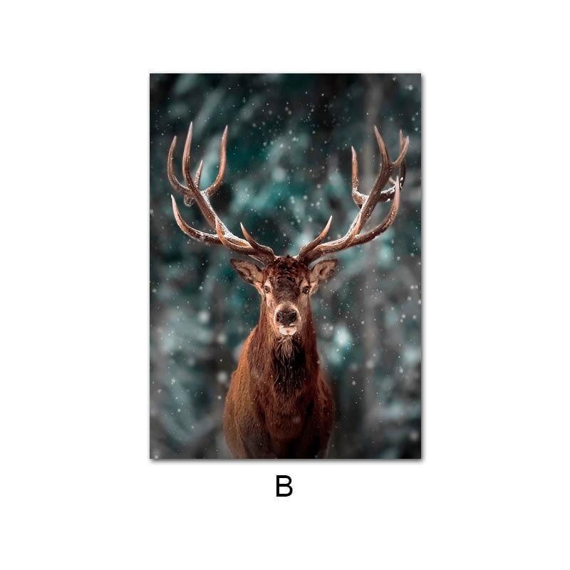Spectacular Forest, Mountain, Lake, Deer Canvas Wall Art Prints (60x90cm) - Fansee Australia