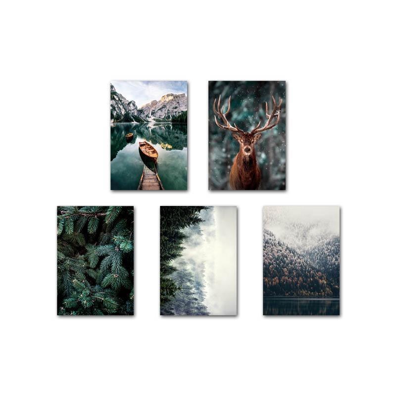 Spectacular Forest, Mountain, Lake, Deer Canvas Wall Art Prints (60x90cm) - Fansee Australia