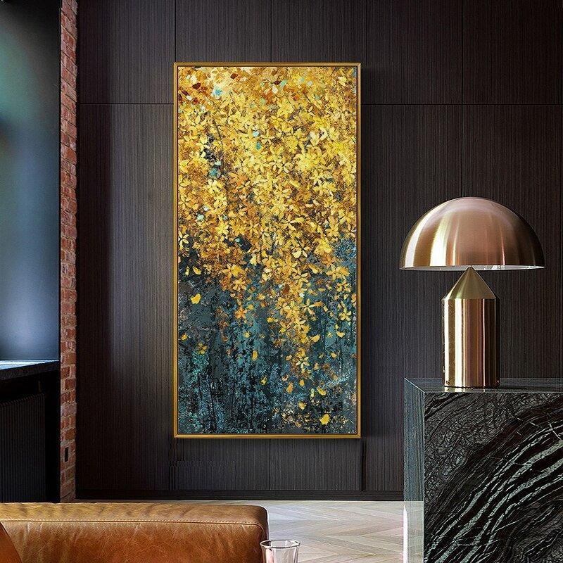 Spring Golden Flowers Framed Wall Art (60x120cm) - Fansee Australia