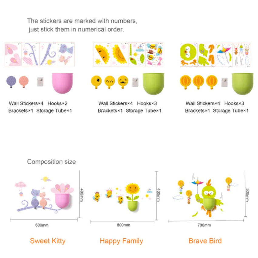 Stick Easy Wall Caddy Colorful Wall Mounted Storage Box Wall Stickers - Fansee Australia