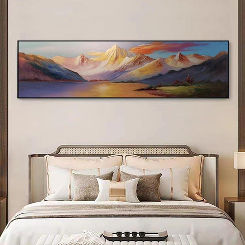 Stunning Mountain Ranges Ready To Hang Oil Painting - Fansee Australia