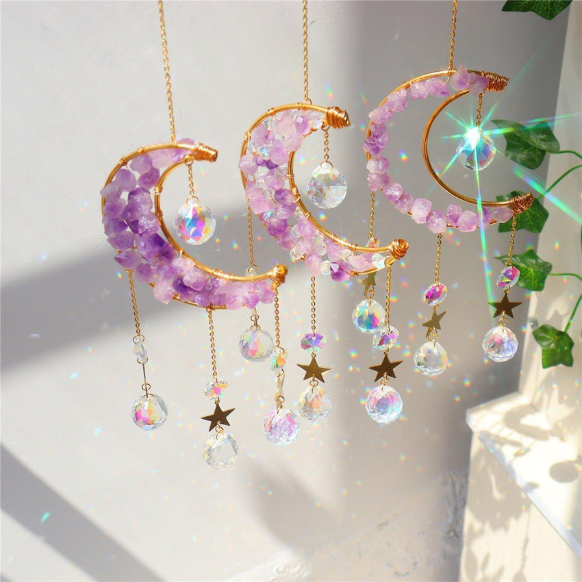 Sun Catcher With Raw Crystal Art Wall Hanging - Fansee Australia