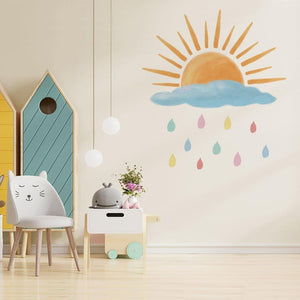 Sunrise On Rainy Cloudy Day Wall Sticker - Fansee Australia