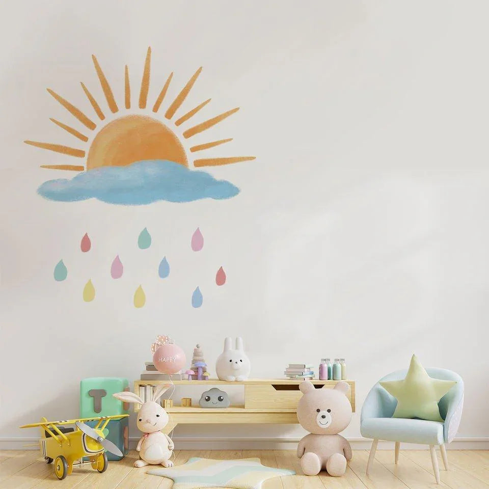 Sunrise On Rainy Cloudy Day Wall Sticker - Fansee Australia