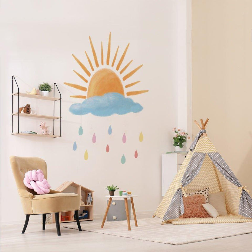 Sunrise On Rainy Cloudy Day Wall Sticker - Fansee Australia