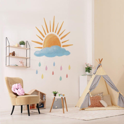 Sunrise On Rainy Cloudy Day Wall Sticker - Fansee Australia
