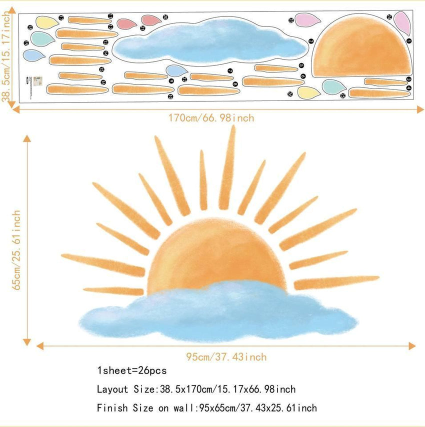 Sunrise On Rainy Cloudy Day Wall Sticker - Fansee Australia