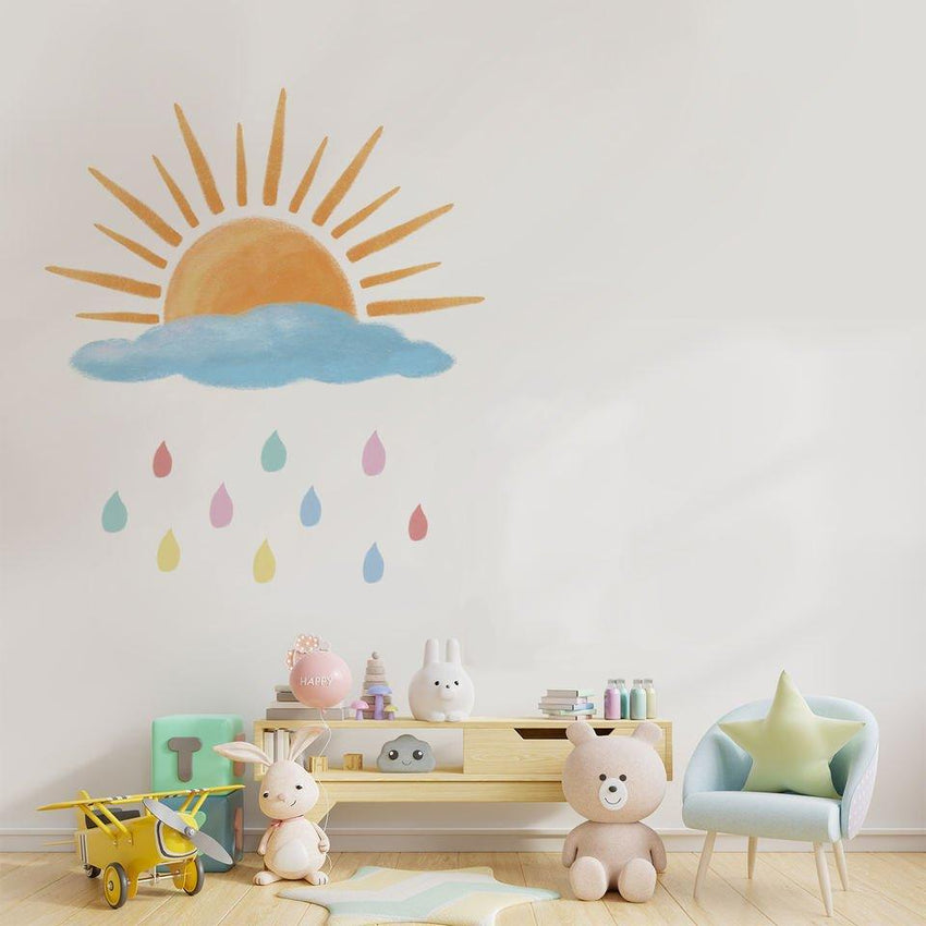 Sunrise On Rainy Cloudy Day Wall Sticker - Fansee Australia
