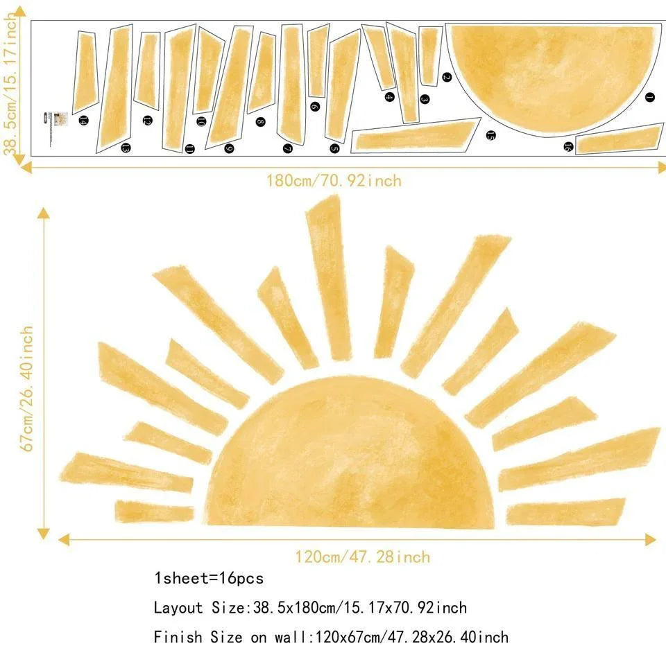 Sunrise Removable Peel And Stick PVC Wall Sticker - Fansee Australia