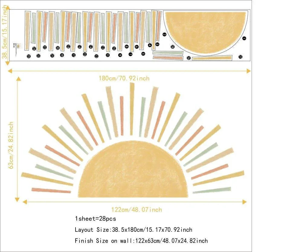 Sunshine Removable Wall Sticker For Nursery - Fansee Australia