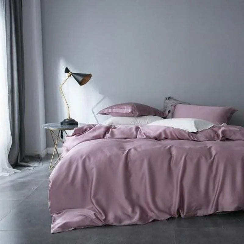 Tencel Silk Soft Quilt Cover Set - Pink - Fansee Australia