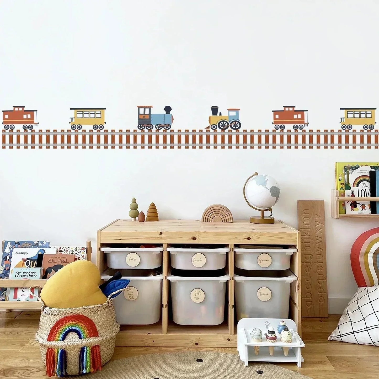 Train Tracks Self-Adhesive Kid's Room Wall Stickers - Fansee Australia