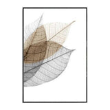 Transparent Leaf Wall Art Prints on Canvas - 3 Pcs Set (60x90cm) - Fansee Australia