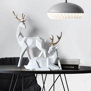 Two Deers Resin Sculpture Home Decor