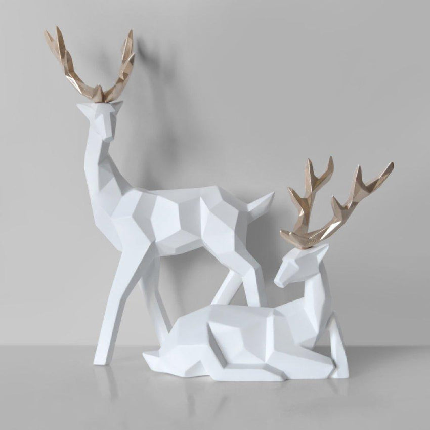 Two Deers Resin Sculpture Home Decor - Fansee Australia