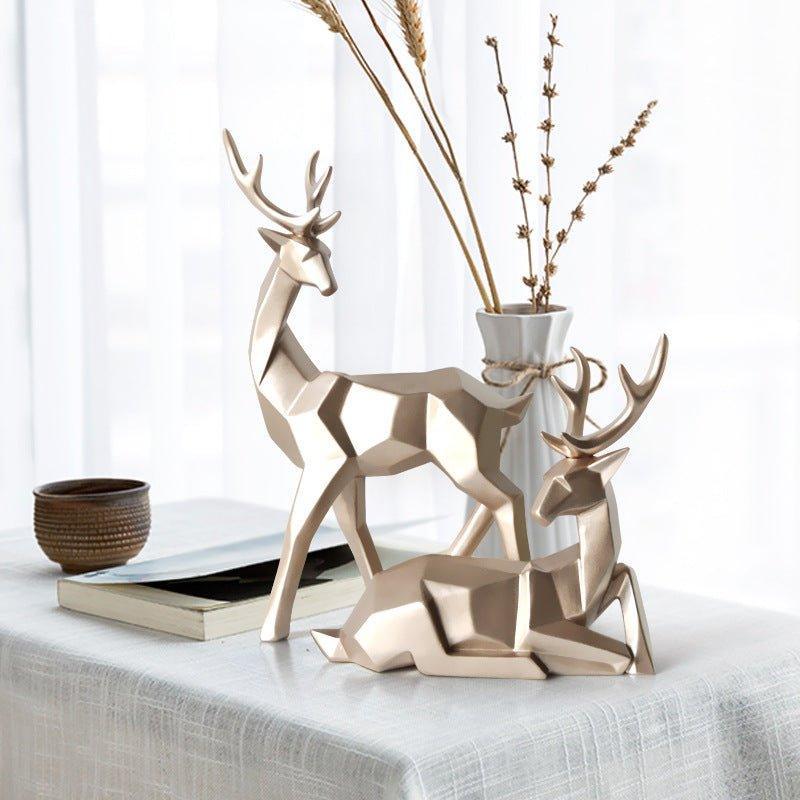 Two Deers Resin Sculpture Home Decor - Fansee Australia