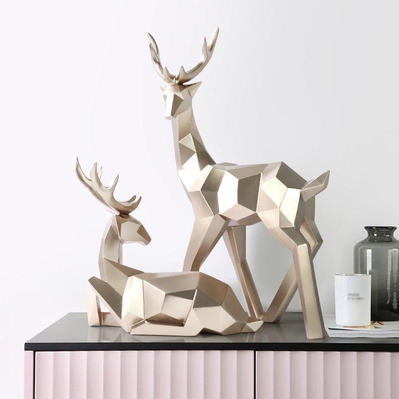 Two Deers Resin Sculpture Home Decor - Fansee Australia