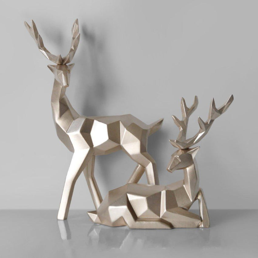 Two Deers Resin Sculpture Home Decor - Fansee Australia