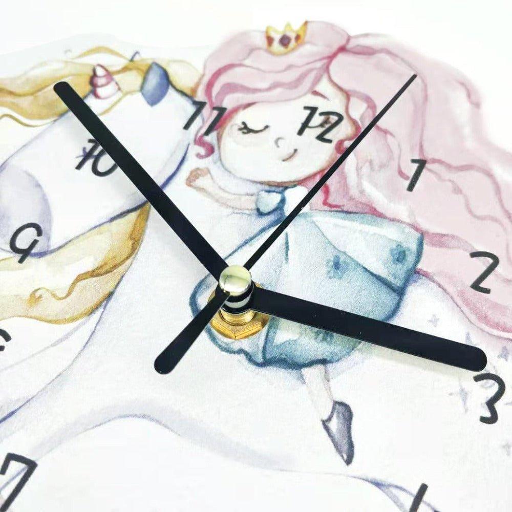 Unicorn and Princess Kids Room Wall Clock - Fansee Australia