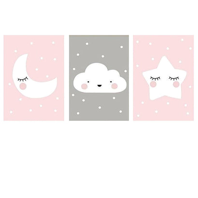 Up In The Sky Kids Room Decor Canvas Wall Art Prints - 3 Pcs Set (50x70cm) - Fansee Australia