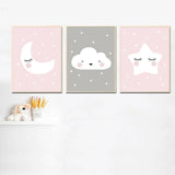 Up In The Sky Kids Room Decor Canvas Wall Art Prints - 3 Pcs Set (50x70cm) - Fansee Australia