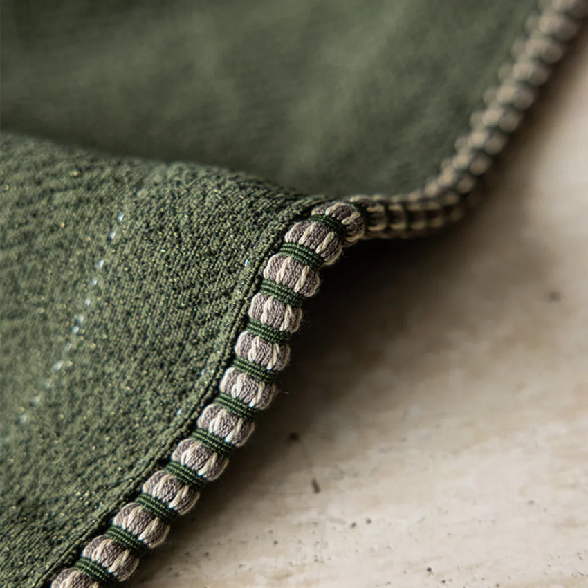 Verdant Loom Textured Chenille Curtain Panel – Vintage Green Drapery