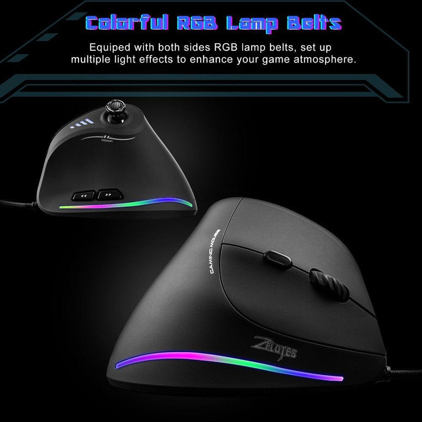 Vertical Ergonomic Gaming Mouse With RGB Lights - Fansee Australia