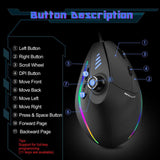 Vertical Ergonomic Gaming Mouse With RGB Lights - Fansee Australia