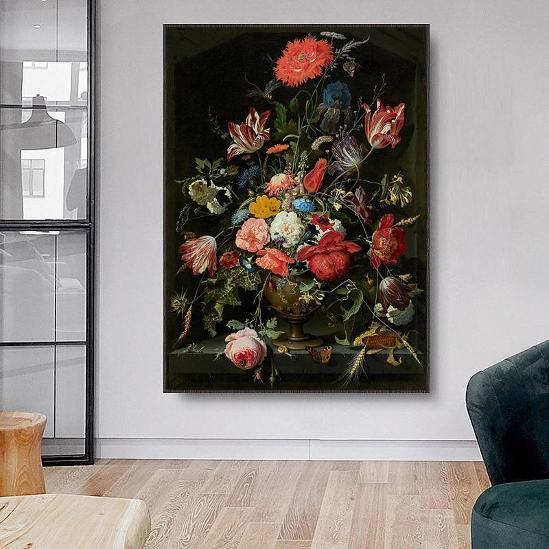 Vintage Flowers Wall Art Canvas Prints (70x90cm) - Fansee Australia
