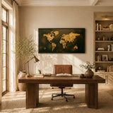 Artisan world map wall art in modern living room, Fansee Australia home decor