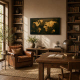 Artisan world map wall art in modern living room, Fansee Australia home decor
