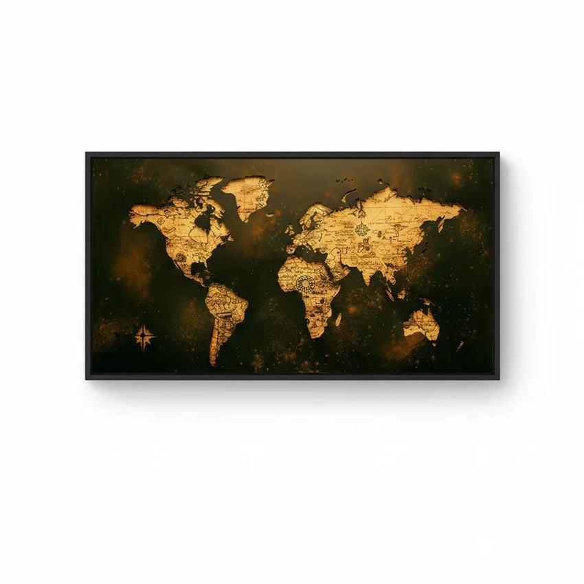 Artisan world map wall art in modern living room, Fansee Australia home decor