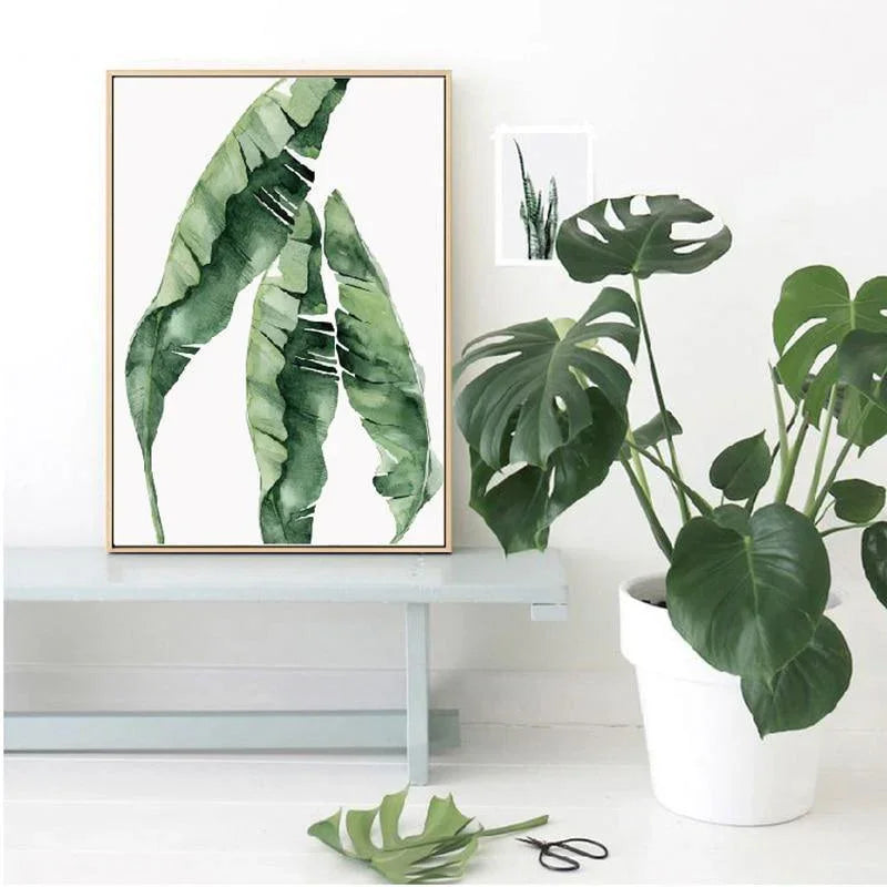 Watercolor Leaves Wall Art Canvas Prints (60x80cm) - Fansee Australia