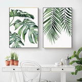 Watercolor Leaves Wall Art Prints On Canvas - 3 Pcs Set (60x80cm) - Fansee Australia