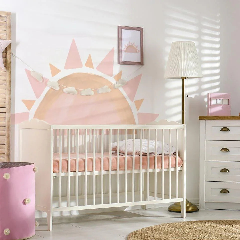 Watercolour Pink Half Sun Removable Wall Sticker - Fansee Australia
