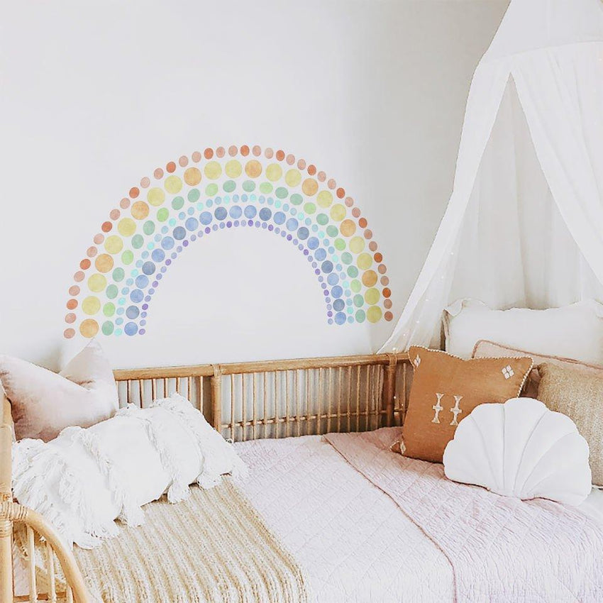 Watercolour Polka Dots Rainbow Wall Stickers - Fansee Australia